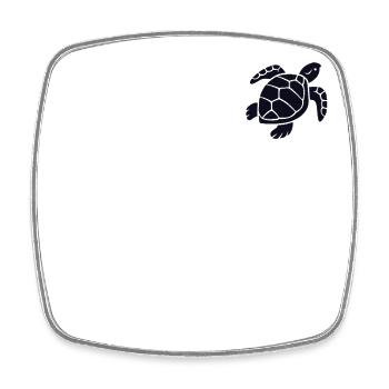 Turtle Logo Emblem Giant Tortoise Turtle - Square fridge magnet - white - Front