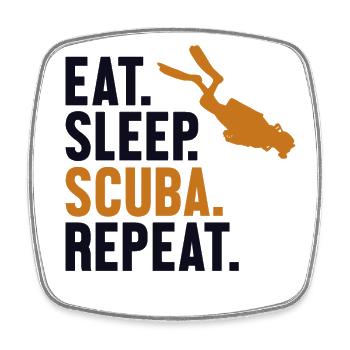 Eat Sleep Scuba Repeat Diving Fins - Square fridge magnet - white - Front