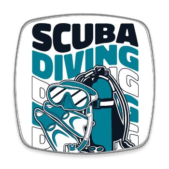 Scuba Diving Goggles Diving Mask Scuba - Square fridge magnet - white - Front
