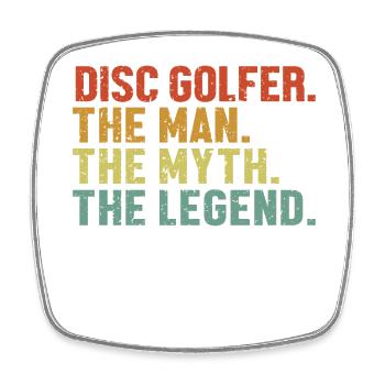 Disc Golfer Man Myth Legend Disc Golfer Spieler - Viereckiger Kühlschrankmagnet - Weiß - Vorne