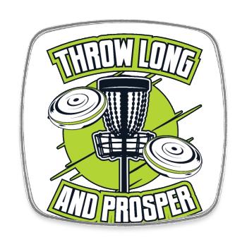 Lancer Long And Prosper Basket Disc Disc Golfer - Magnet carré - blanc - Devant