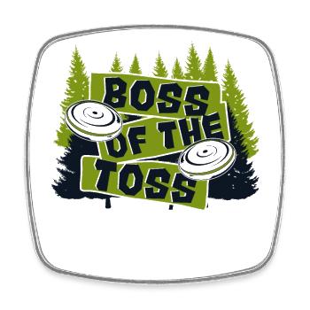Boss Of The Toss Basket Disc Disc Golfer Player - Magnet carré - blanc - Devant