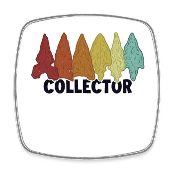 Collector Arrowhead Collecting Hunting Tips - Square fridge magnet - white - Front