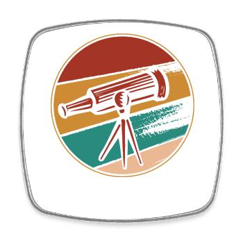 Retro Cosmologist Astronomy Photographer Starry Sky - Square fridge magnet - white - Front