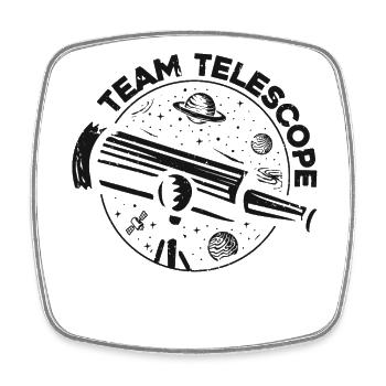 Équipe Télescope Cosmologiste Photographe d’astronomie - Magnet carré - blanc - Devant