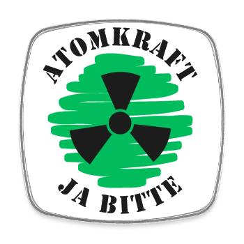 Atomkraft, Ja bitte, Kernenergie - Viereckiger Kühlschrankmagnet - Weiß - Vorne