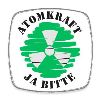 Atomkraft, Ja bitte, Kernenergie - Viereckiger Kühlschrankmagnet - Weiß - Vorne