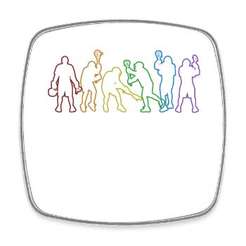 Lacrosse LGBT Rainbow Lax Spieler Polocrosse - Viereckiger Kühlschrankmagnet - Weiß - Vorne