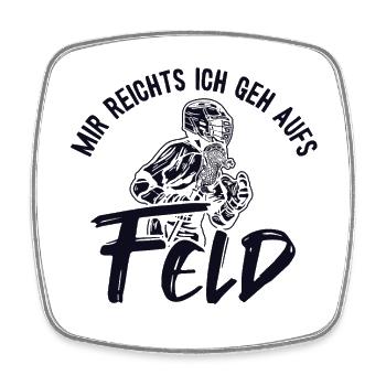 Mir reichts ich geh aufs Feld Polocrosse Trainer - Viereckiger Kühlschrankmagnet - Weiß - Vorne