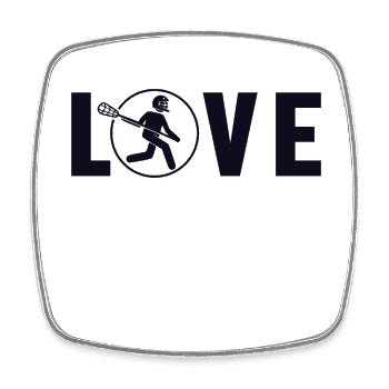 Lacrosse Love Intercrosse Lax Spieler Polocrosse - Viereckiger Kühlschrankmagnet - Weiß - Vorne
