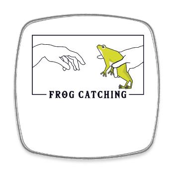 Michelangelo Création d’Adam Frog Catching - Magnet carré - blanc - Devant