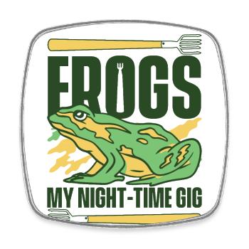Frogs My Night Time Gig Kaulquappe Laubfrosch - Viereckiger Kühlschrankmagnet - Weiß - Vorne