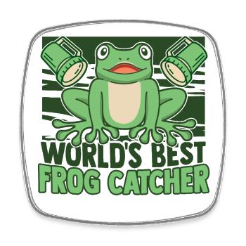 World's Best Frog Catcher Toad Tadpole Frog - Square fridge magnet - white - Front