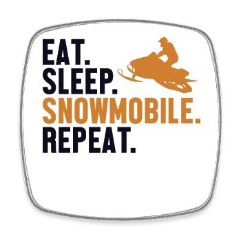Eat Sleep Snowmobile Repeat Snowmobile Fahrer - Viereckiger Kühlschrankmagnet - Weiß - Vorne