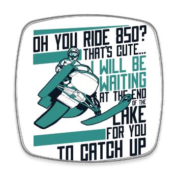 Oh Your Ride 850 Moto Neige Motoneige - Magnet carré - blanc - Devant