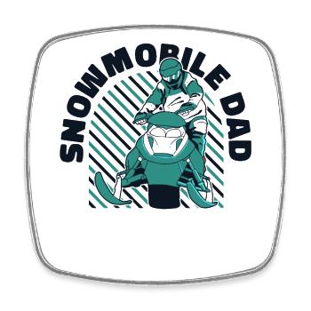 Motoneige Papa Motoneige Motoneige Moto de neige - Magnet carré - blanc - Devant