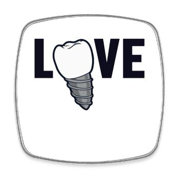 Love Zahnlabor Dentallabor Zahntechniker - Viereckiger Kühlschrankmagnet - Weiß - Vorne