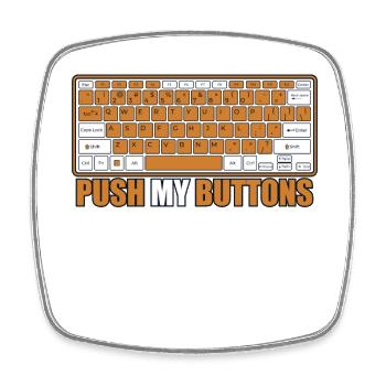 Push My Buttons Admin IT-Betrieb Informatiker - Viereckiger Kühlschrankmagnet - Weiß - Vorne