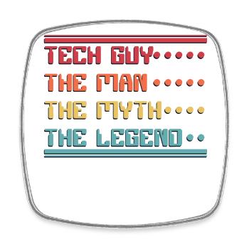 Tech Guy Man Myth Legend IT-Betrieb Admin - Viereckiger Kühlschrankmagnet - Weiß - Vorne