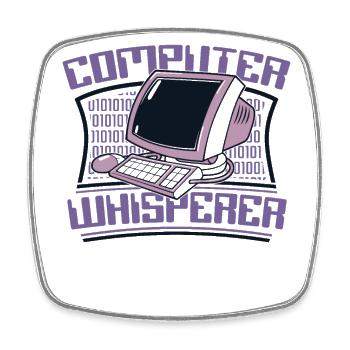 Computer Whisperer Admin IT-Betrieb Administrator - Viereckiger Kühlschrankmagnet - Weiß - Vorne