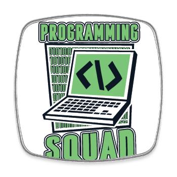 Programming Squad Software Developer Developer - Square fridge magnet - white - Front