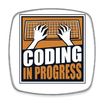 Coding In Progress Software Engineer Developer - Square fridge magnet - white - Front