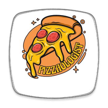 Pizzaologist Pizzablech Pizzaofen Pizza - Viereckiger Kühlschrankmagnet - Weiß - Vorne