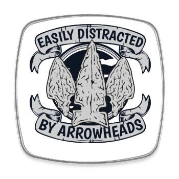 Easily Distracted By Arrowheads Jagdspitzen - Square fridge magnet - white - Front
