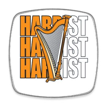 Harpist Konzertharfe Harfenmusik Harfe - Viereckiger Kühlschrankmagnet - Weiß - Vorne