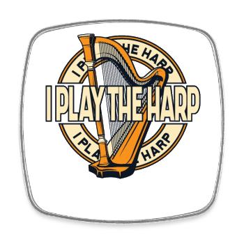 I Play The Harp Konzertharfe Harfenmusik Harfe - Viereckiger Kühlschrankmagnet - Weiß - Vorne