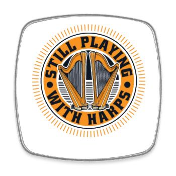 Still Playing With Harps Konzertharfe Harfe - Viereckiger Kühlschrankmagnet - Weiß - Vorne