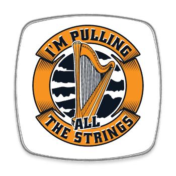 I'm Pulling All The Strings Harfe Konzertharfe - Viereckiger Kühlschrankmagnet - Weiß - Vorne