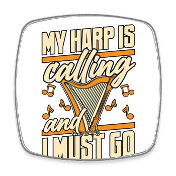 My Harp Is Calling Konzertharfe Harfenmusik - Viereckiger Kühlschrankmagnet - Weiß - Vorne