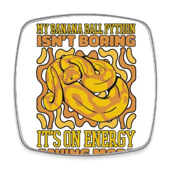 It's Only Energy Saving Mode Snake Banana Ball - Square fridge magnet - white - Front