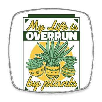 My Life is Overrun By Plants Gartenbau Gärtner - Viereckiger Kühlschrankmagnet - Weiß - Vorne