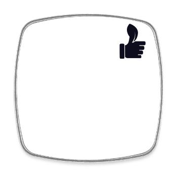 Logo de jardinage Emblème Jardin horticole - Magnet carré - blanc - Devant
