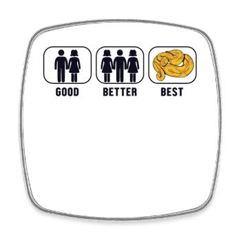 Good Better Best Banana Ball Python Banana Ball - Square fridge magnet - white - Front