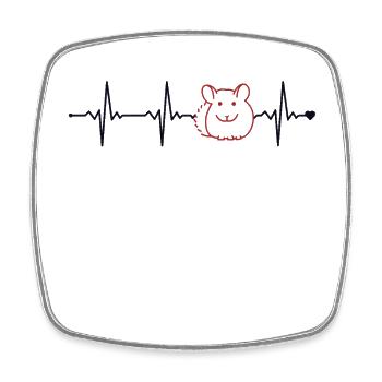 Chinchilla Heartbeat Shorttail Long Tail - Square fridge magnet - white - Front