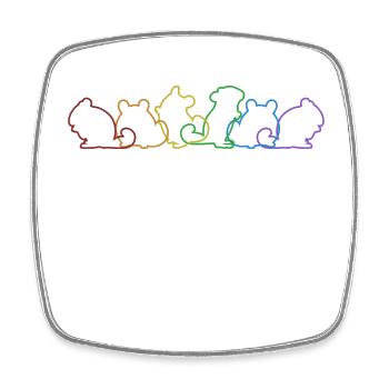 Chinchilla LGBT Rainbow Langschwanz Langhaar - Viereckiger Kühlschrankmagnet - Weiß - Vorne