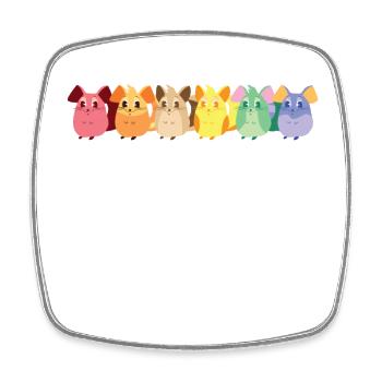 Chinchilla LGBT Rainbow Shorttail Long Tail - Square fridge magnet - white - Front