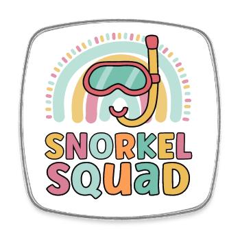 Snorkel Squad Lustiges Matching für Mädchen beim Schnorcheln - Viereckiger Kühlschrankmagnet - Weiß - Vorne
