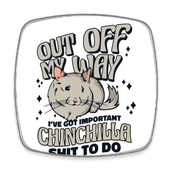 Out Off My Way Longhair Shorttail Long Tail - Square fridge magnet - white - Front