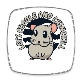 Let's Cuddle And Chinchill Long Tail Long Hair - Square fridge magnet - white - Front