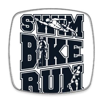 Swim Bike Run Triathlon Bike Triathlete Training - Square fridge magnet - white - Front