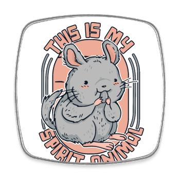 This Is My Spirit Animal Shorttail Long Tail - Square fridge magnet - white - Front