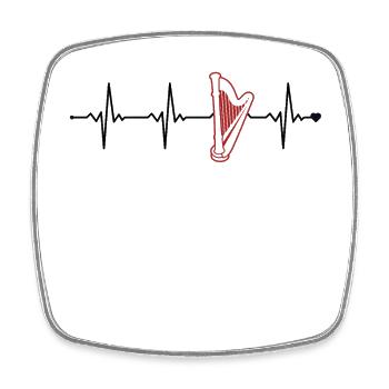 Harpist Heartbeat Harfe Konzertharfe Harfenspieler - Viereckiger Kühlschrankmagnet - Weiß - Vorne