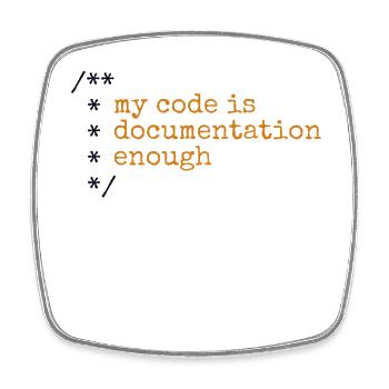 My Code Is Documentation Enough Developer - Square fridge magnet - white - Front