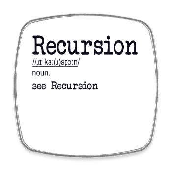 Recursion Definition Developer Coder Programmer - Square fridge magnet - white - Front