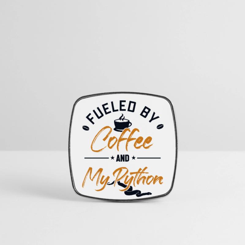 Fueled by Coffee and my Python Python Banana Ball Viereckiger Kühlschrankmagnet