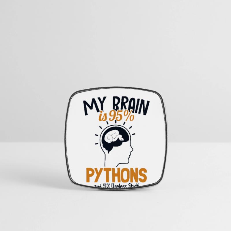My Brain is 95% Pythons Python Schlange Banana Viereckiger Kühlschrankmagnet